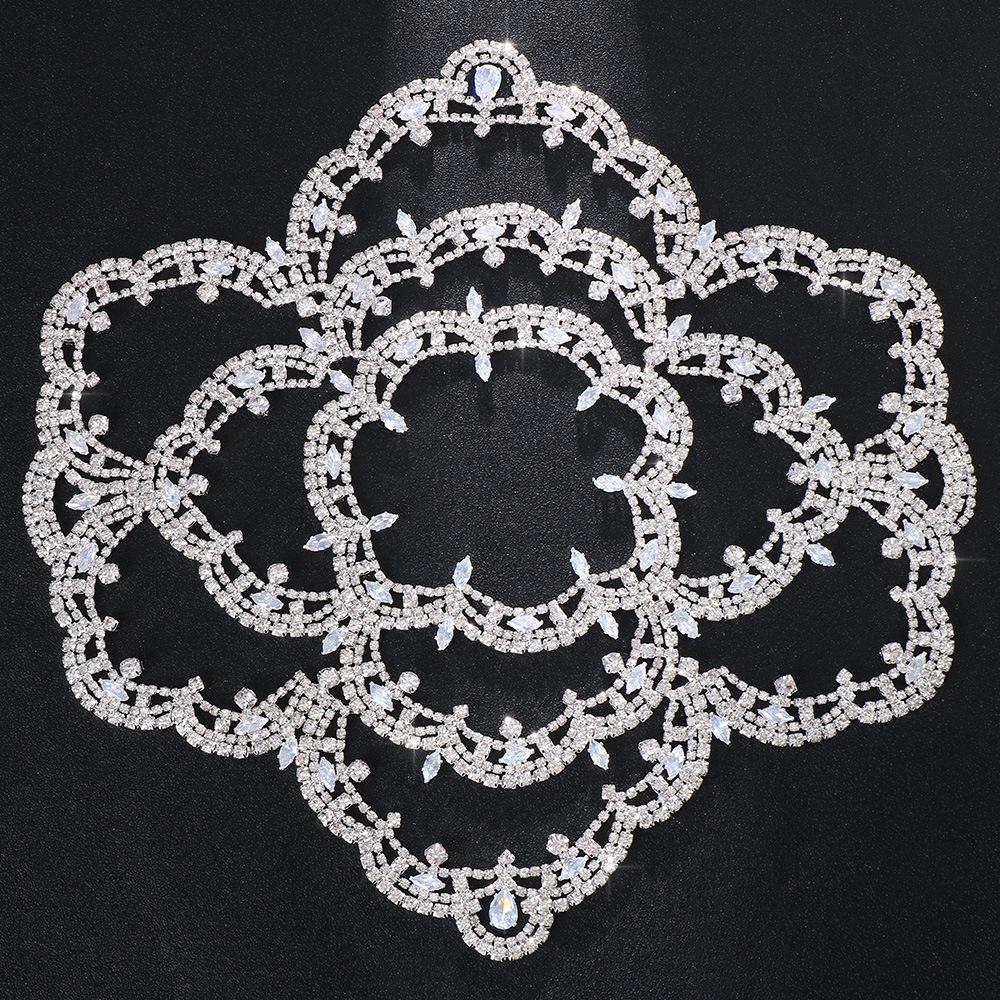 Stylish New Arrival VVS Moissanite Studded Multi layer Headpiece Luxury Flower Headband Bridal Hair Accessory Headdress