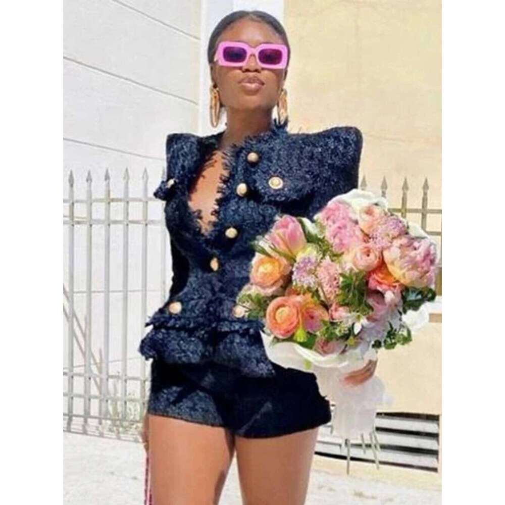 Elegant White Tweed Women Set Single-Breasted Slim Tassels Jacket & High Waist Shorts Suit Celebrity Party Sets 2025 Fall New