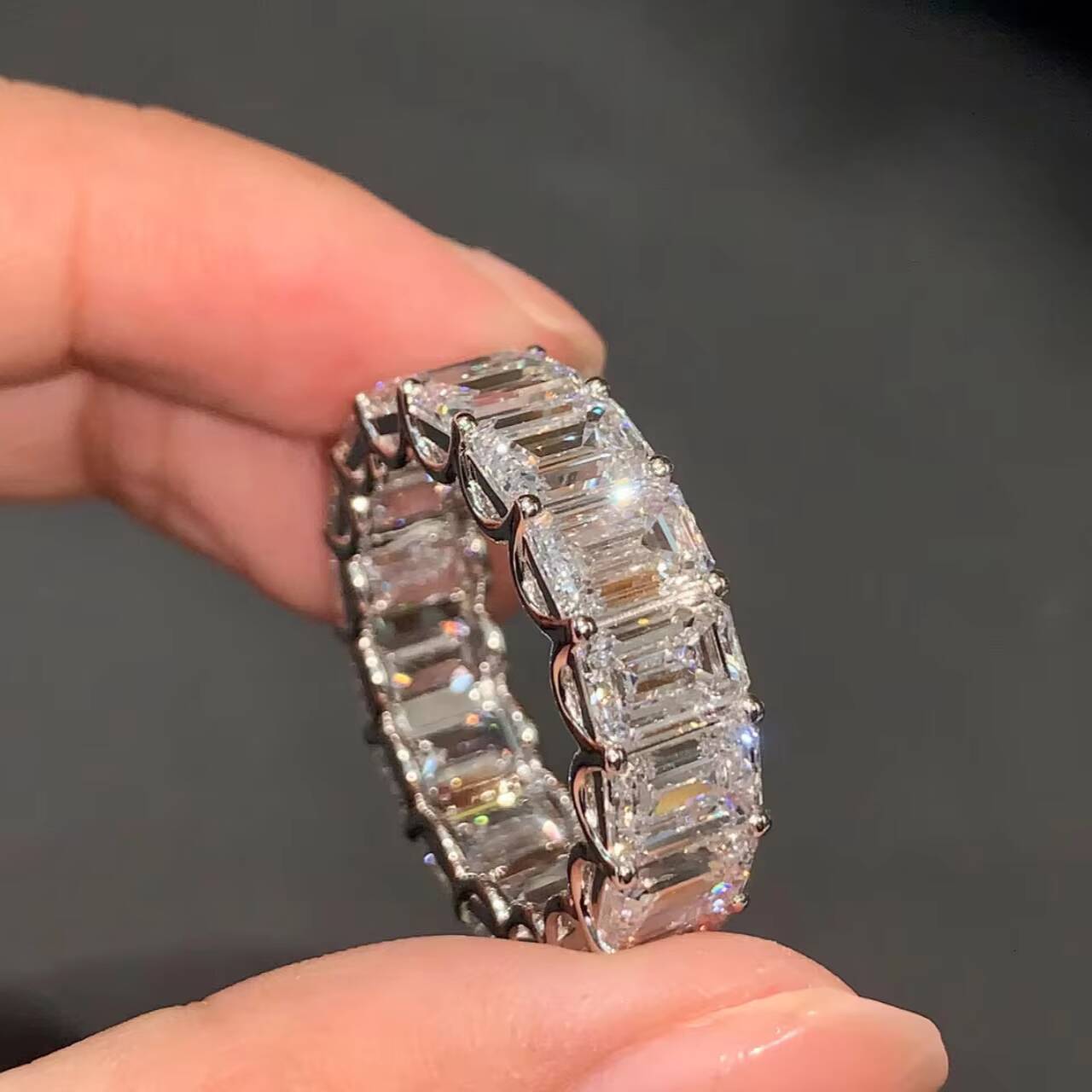 Hot Sale 18k Gold IGI Full Diamond Lab Grown Diamond Ring Women Engagement Ring