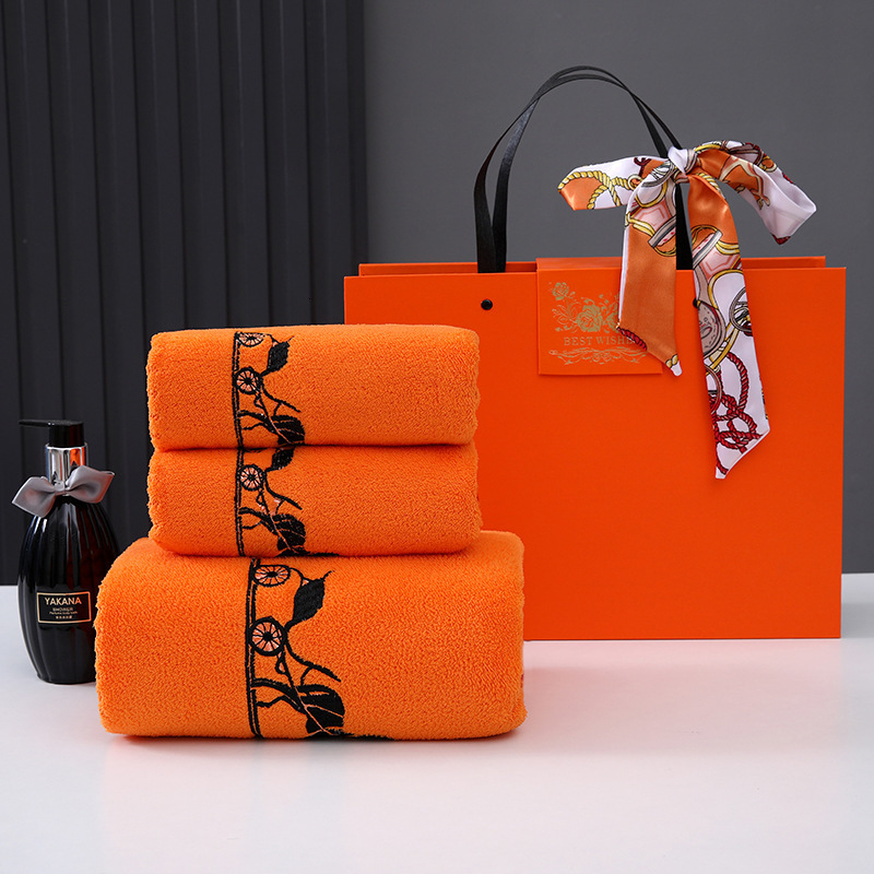 Luxury Towel Bath Towel Gift Box Three-Piece Set Annual Meeting Gift Embroidered Company Return Gift Customizable 250723