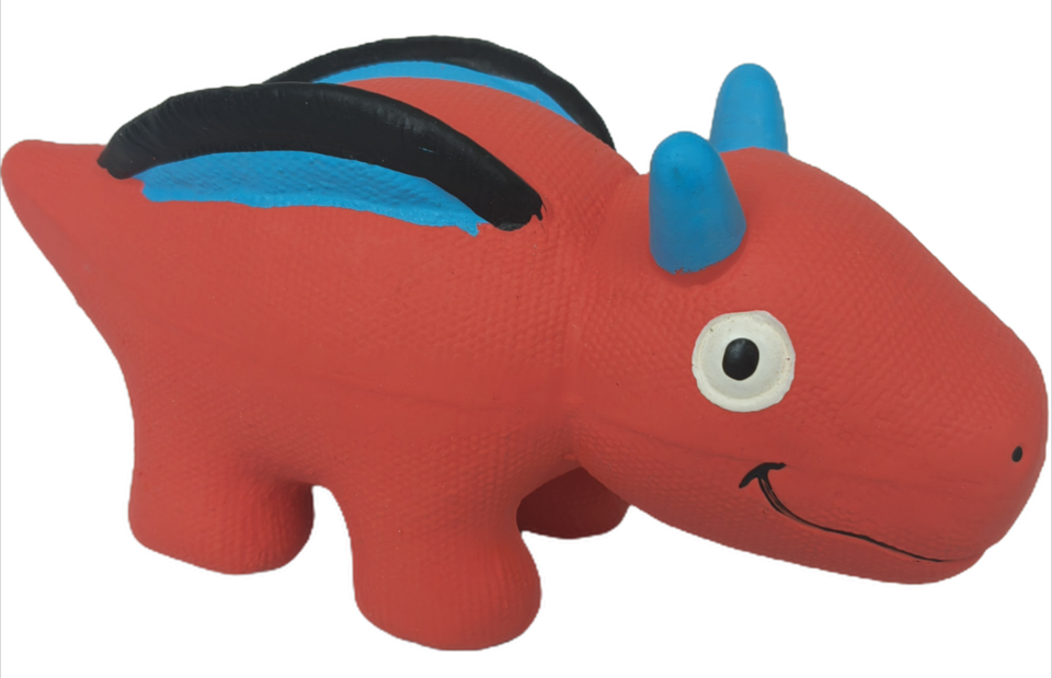 Latex Dinosaur Sound Puppy Toy for Canines Made of Soft Latex with Ear Protection Chew Pet Dog Toys 2pcs/Pack