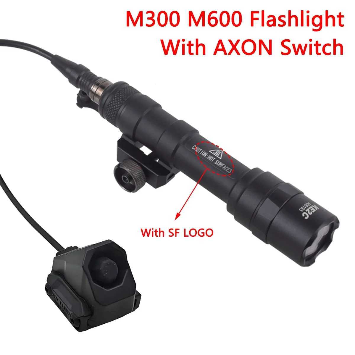 Surefire M300 M600 Flashlight With AXON Dual Function Remote Pressure Switch 20mm Rail Rifle Airsoft M600C Weapon Scout Light W250722