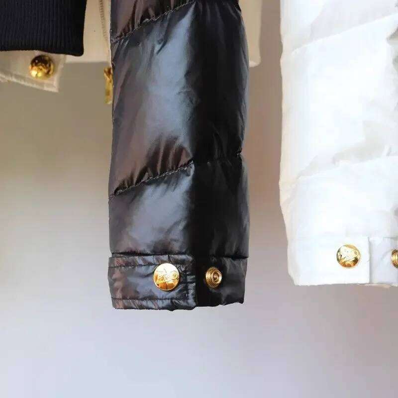 hoodie High-end Korean Short Winter Women Stand-up Collar Warm Parka Puffer Jacket Light Coat Outdoor Windproof Outerwear Button jacket