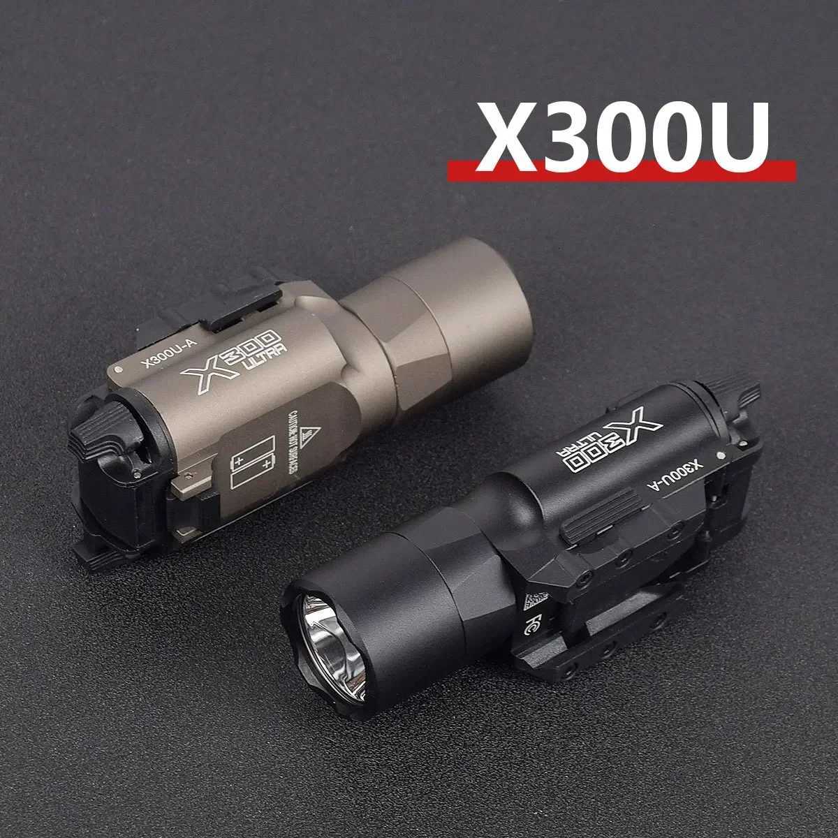 Tactical Surefire X300U X300 Ultra XH35 X300V Metal Pistol Scout Light Weapon Gun Light Strobe Flashlight Lantern for 20mm Rail W250722