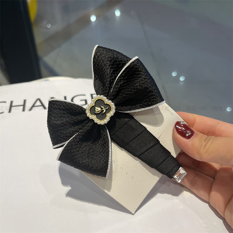 Bow hair clip High grade flower hair accessories female Tiktok net red with ponytail headdress headband