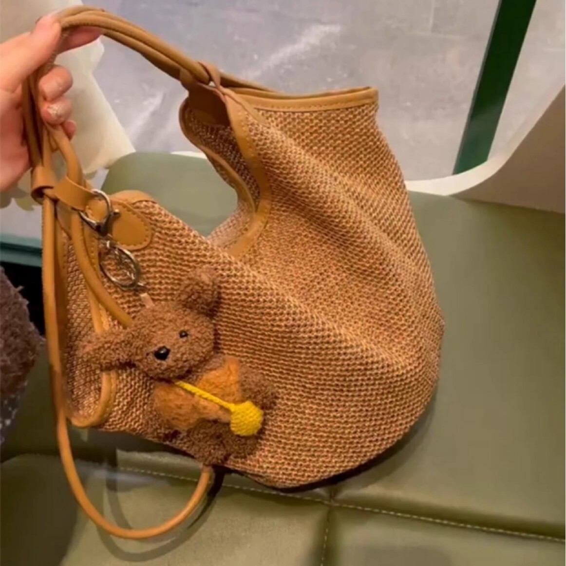 2025 Summer new women's crossbody bag vacation style straw new large capacity handbag lazy style new women's women's shoulder bag new d