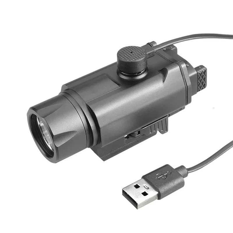 1500 Lumens Tactical Flashlight Magnetic Rechargeable LED Pistol Weapon Light for 20-21mm Picatinny Rail Quick Installation W250722