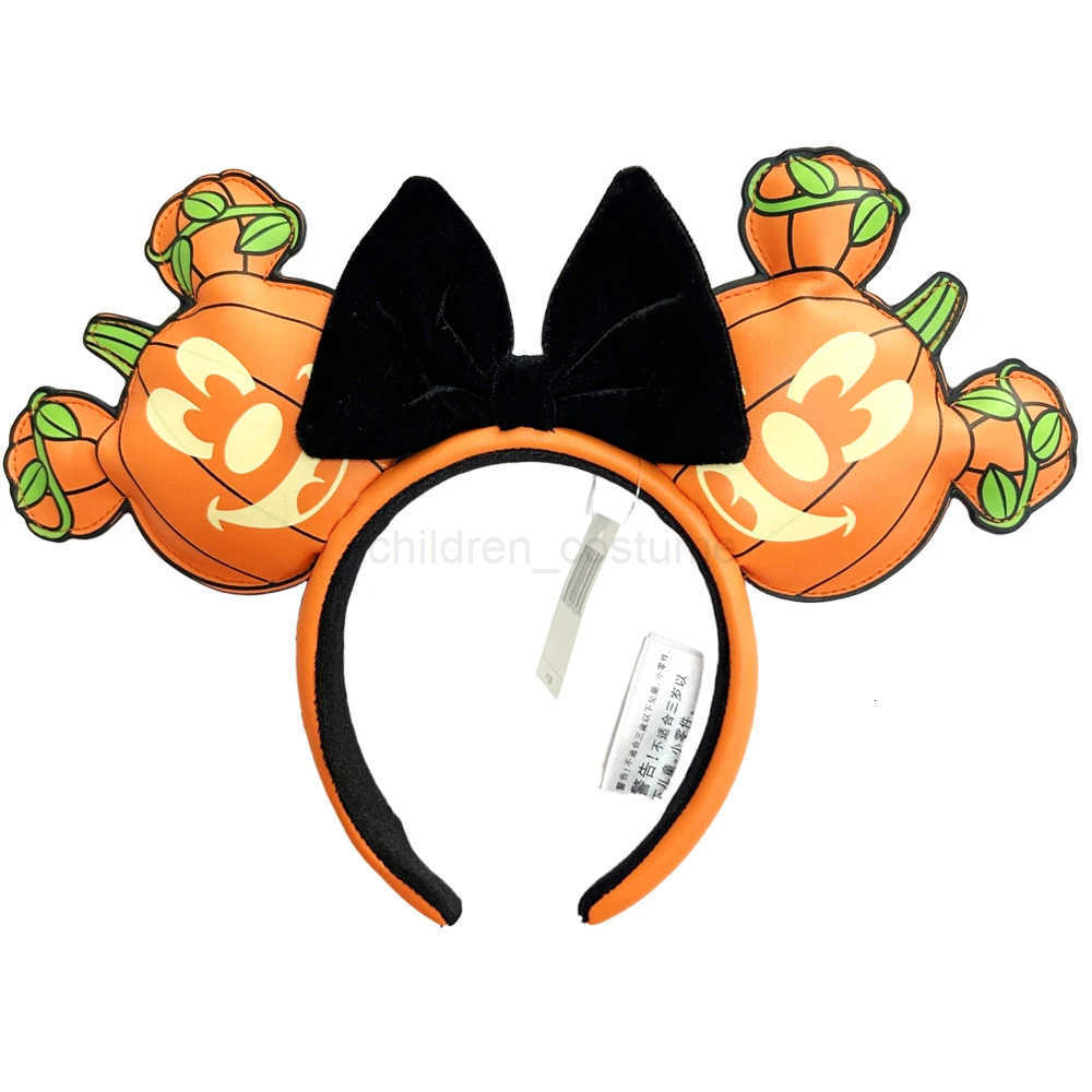Disney New Disney USA Flag Mickey Minnie Mouse Ear Headband for Adults/Children Disneyland Pumpkin PU Leather Bow Ear Women Christmas Gifts W250723