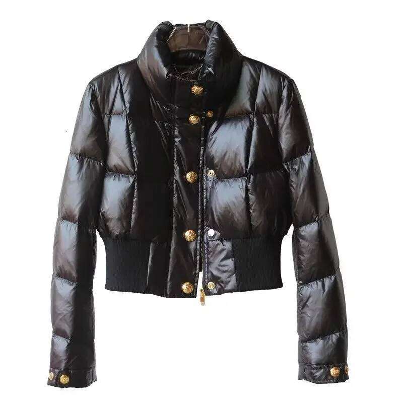 hoodie High-end Korean Short Winter Women Stand-up Collar Warm Parka Puffer Jacket Light Coat Outdoor Windproof Outerwear Button jacket