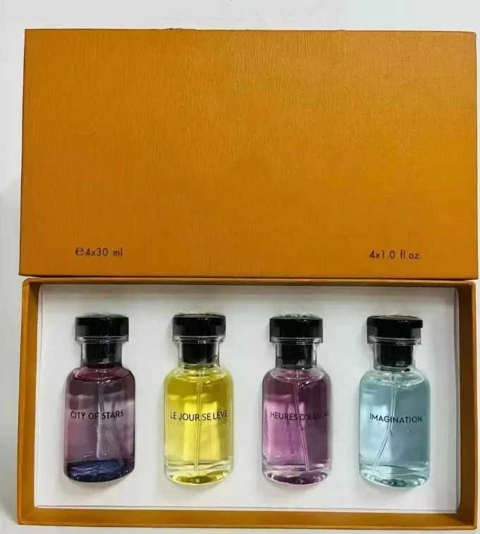 Luxury 4*30ml Perfume Set Imagination City of Stars Heures D'absence LE JOUR SE LEVE Long lasting smell France Fragrance Gift Box Kit Christmas Gift
