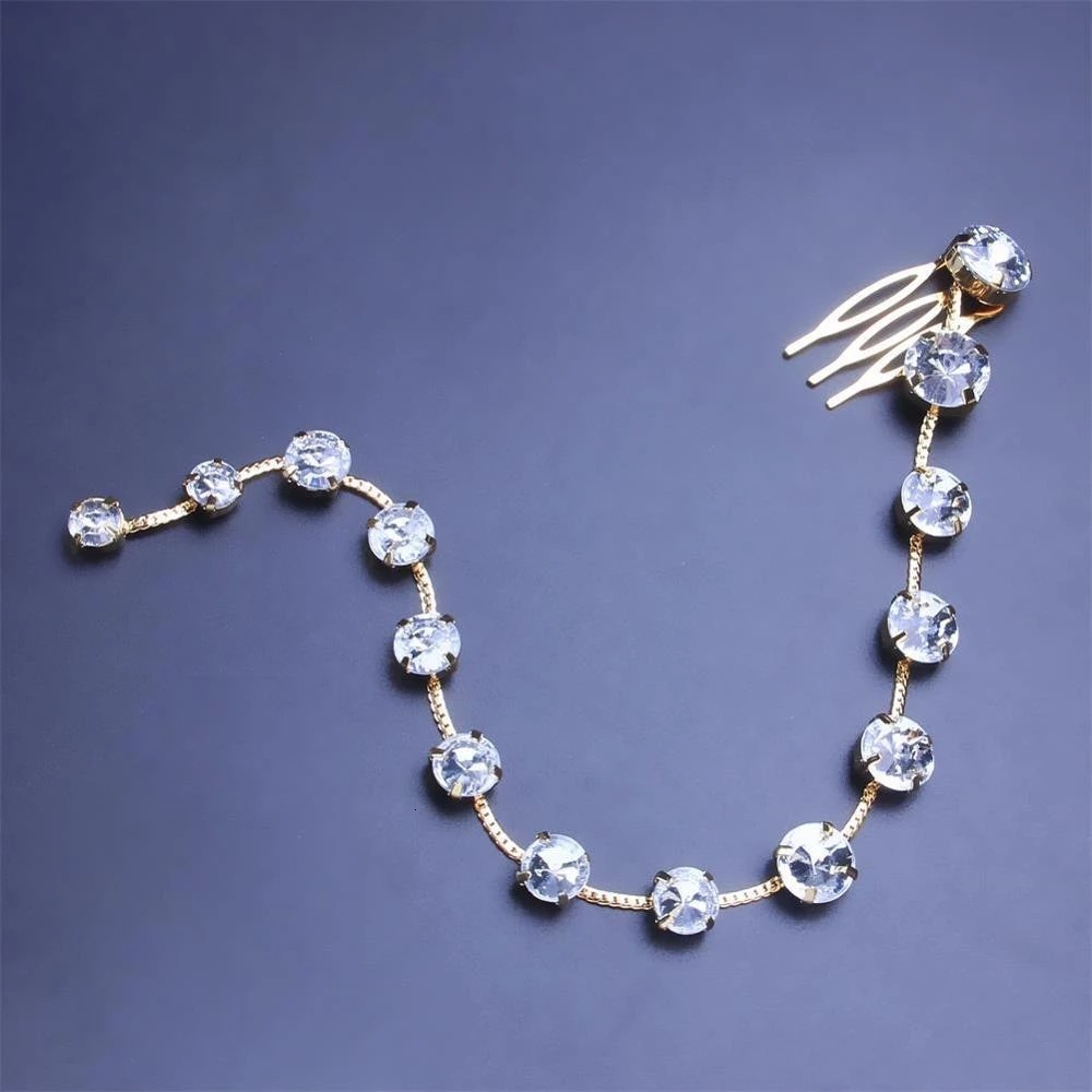 New Arrival Long Colorful VVS Moissanite Studded Headpiece Trendy Hip Hop Ponytail Hair Chain Headband for Women