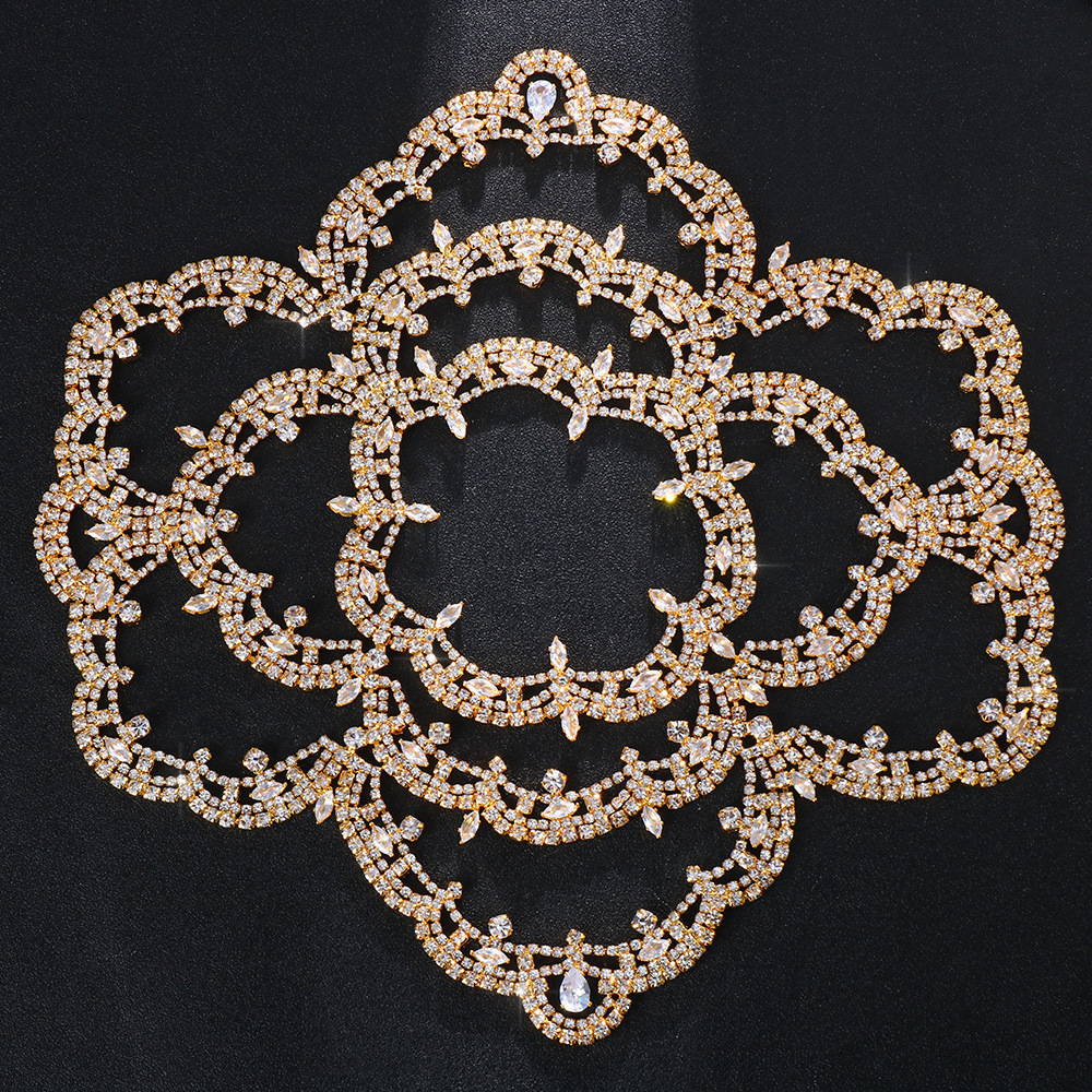 Stylish New Arrival VVS Moissanite Studded Multi layer Headpiece Luxury Flower Headband Bridal Hair Accessory Headdress