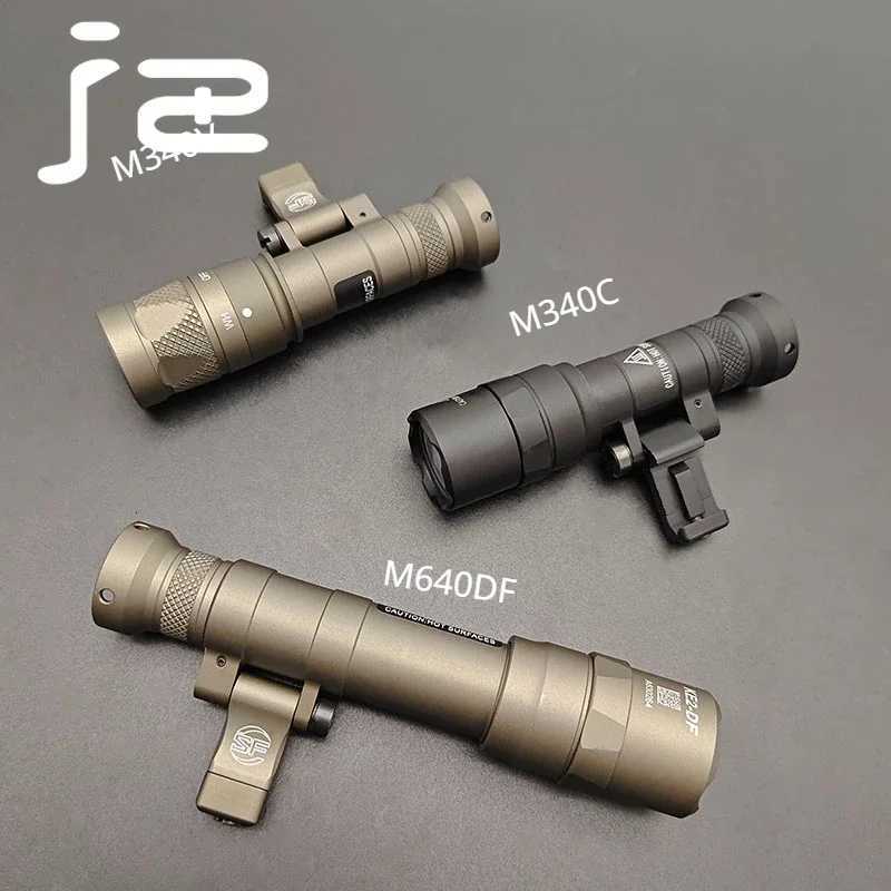 Tactical Surefire M640V M640DF M340V Scout Light Strobe/1400 Lumens High-Power Weapon Flashlight for Airsoft 20MM Rail Spotlight W250722