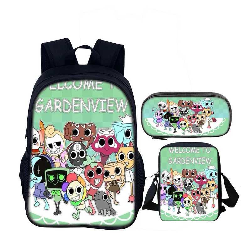 Dandys World Backpack Kids SchoolBag Game Cartoon Shoulder Bag Pencil Case Mochila Student Back Pack Bags Boy Girl Knapsack Gift S250723
