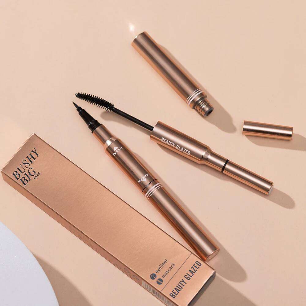 Beauty Glazed Bushy Big Eyes Eyeliner&Mascara,2 In 1 Makeup Pen,Double-ended Waterproof Liner Pencil, Fast Quick Dry Mascara X250722