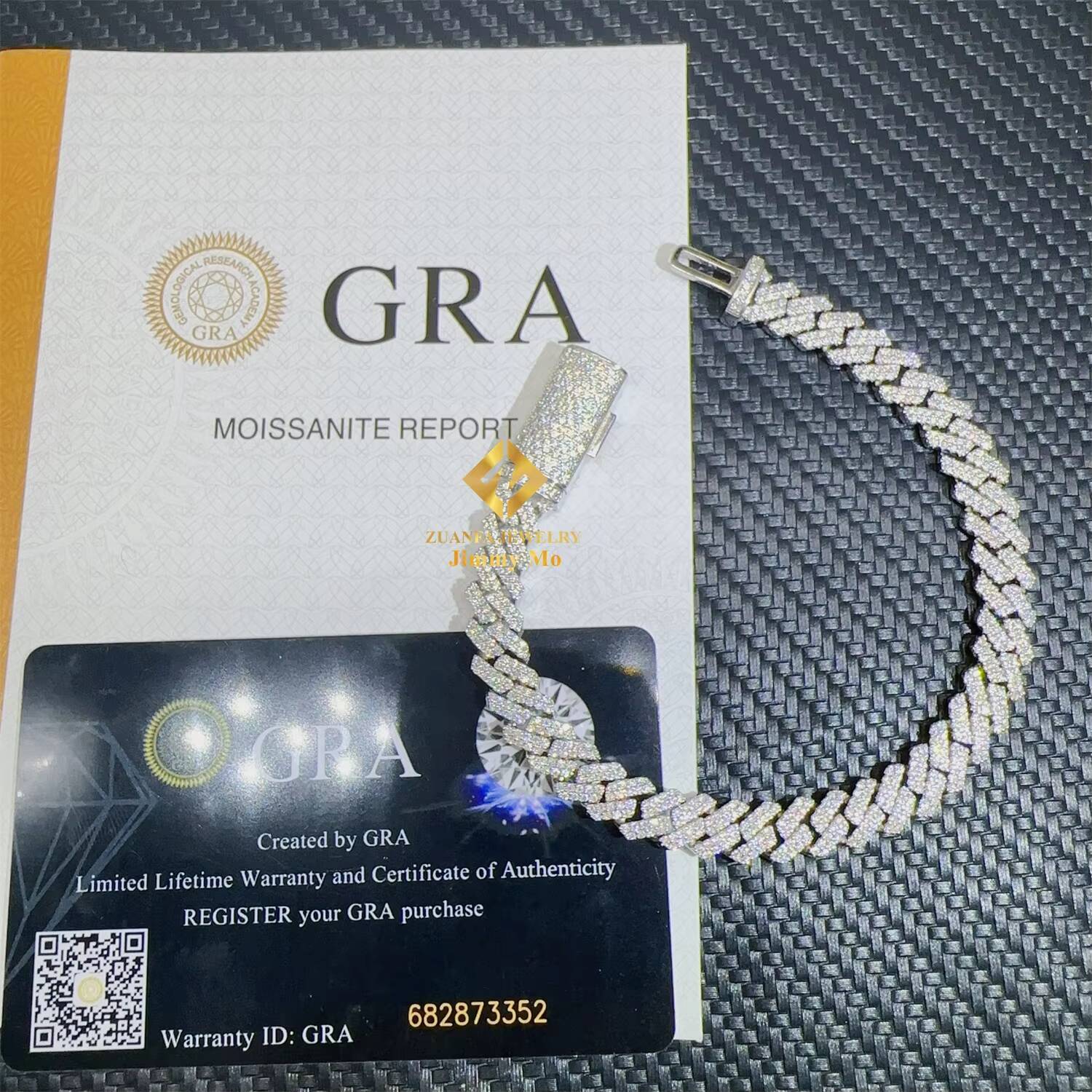 GRA Certificates Pass Diamond Tester 8mm Two Row Pass Diamond Tester Iced Out Hip Hop VVS1 Moissanite Cuban Link Chain Bracelet