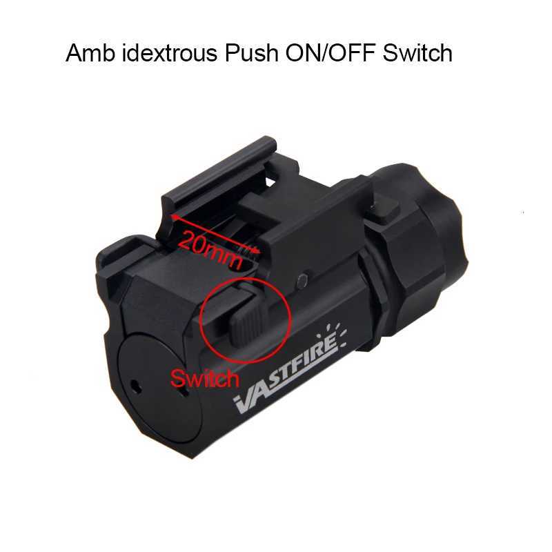 2000Lm Tactical LED Weapon Light Pistol Flashlight Rifle Airsoft Flashlight Fit Weaver/Picatinny Rails for Hand Gun Hunting W250722