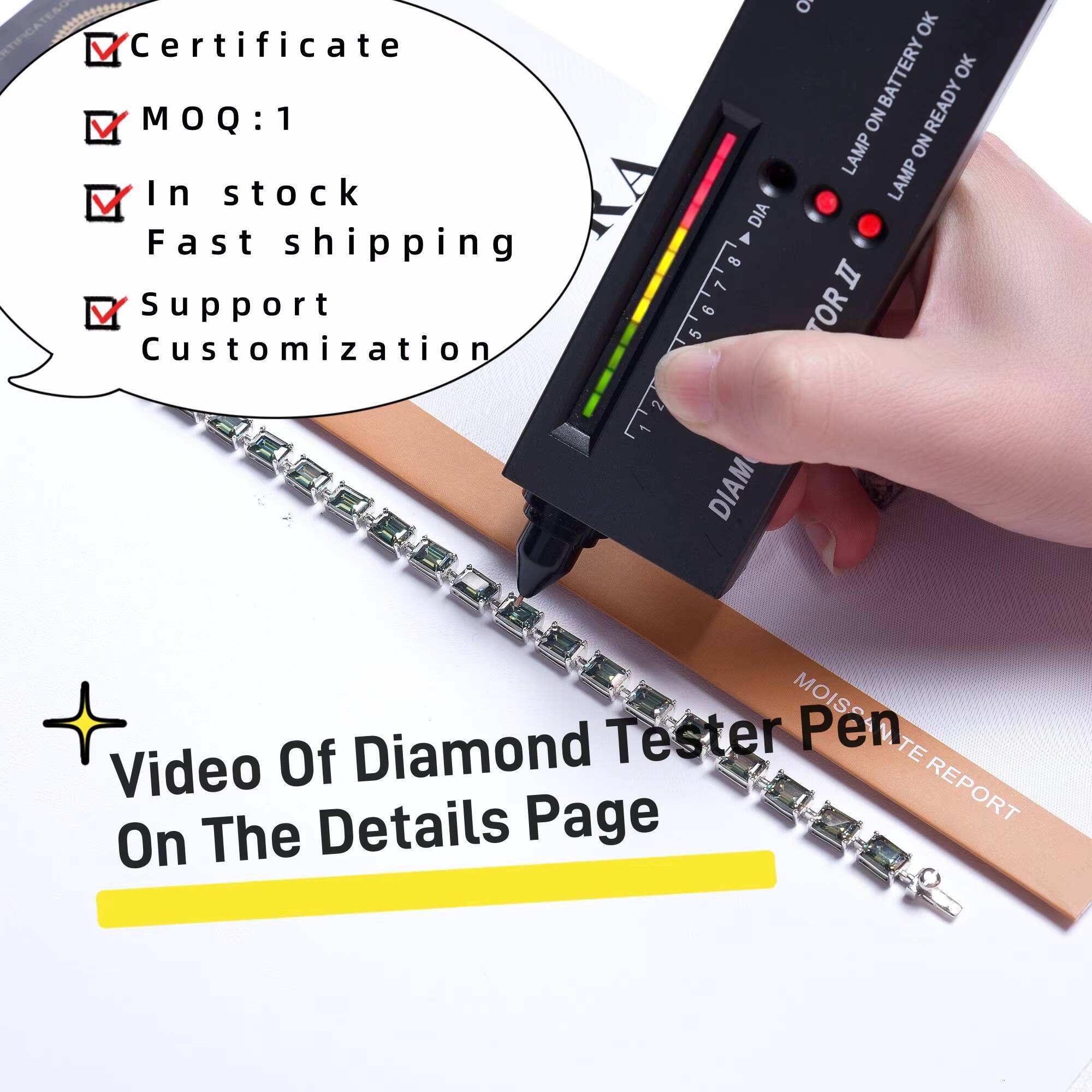 Ruizuan Hot Sale 5ct Wedding 925 Silver Promise Rings for Ladies Mossanite Diamond White Jewelry Accessories GRA CertificateGift