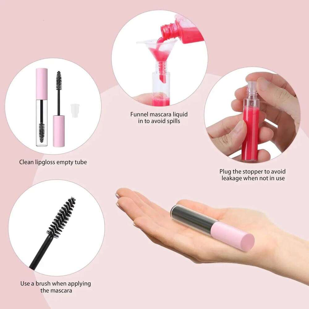 5PCS Refillable Empty Eyelash Mascara Cream Tube with Brush Durable Plastic for DIY Cosmetic Sample Size Container mascara bottles em