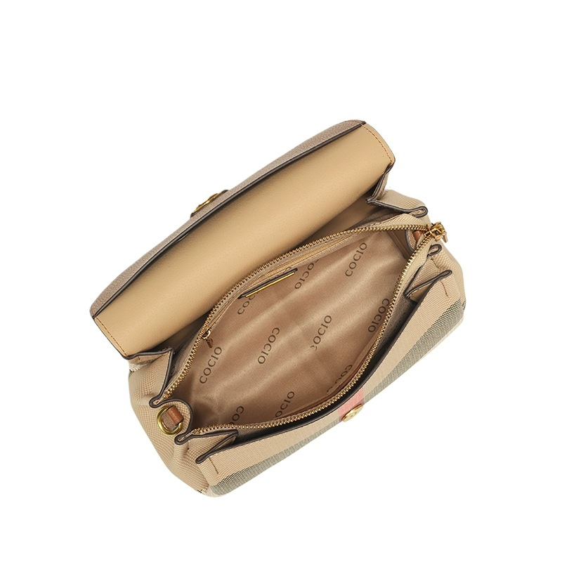 COCIO designer Shoulder Bags New plaid armpit bag simple and versatile casual womens bag genuine leather fashionable handbag