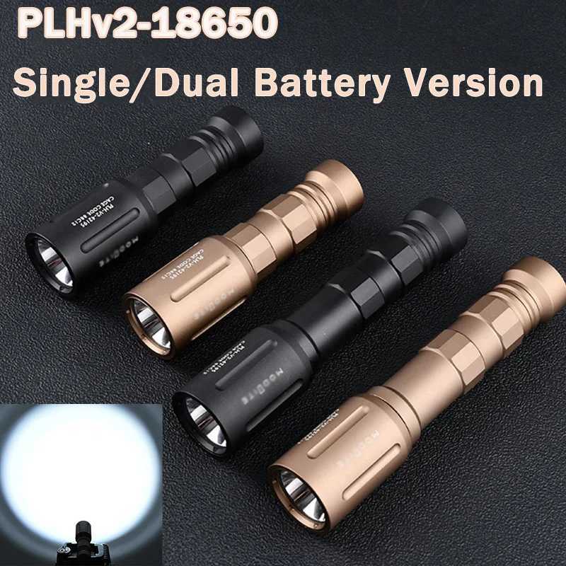 Tactical PLHv2-18650 Single/Dual Battery Version Flashlight Hunting Scout Light WADSN Metal PLH-v2 Tactical Weapon Spotlight W250722