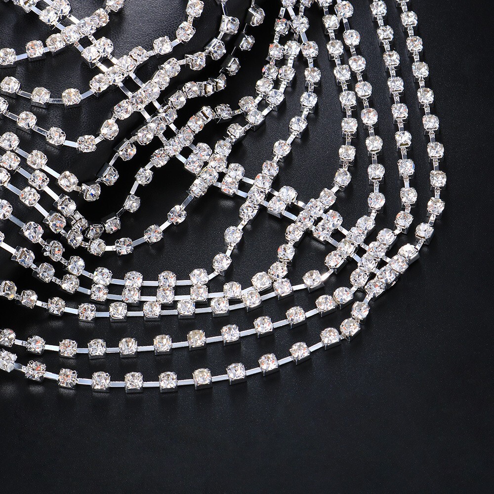 Hip Hop Trending Bride Wedding Hair Accessory Stylish Unique Multi layer VVS Moissanite Studded Luxury Headband Hat Headdress