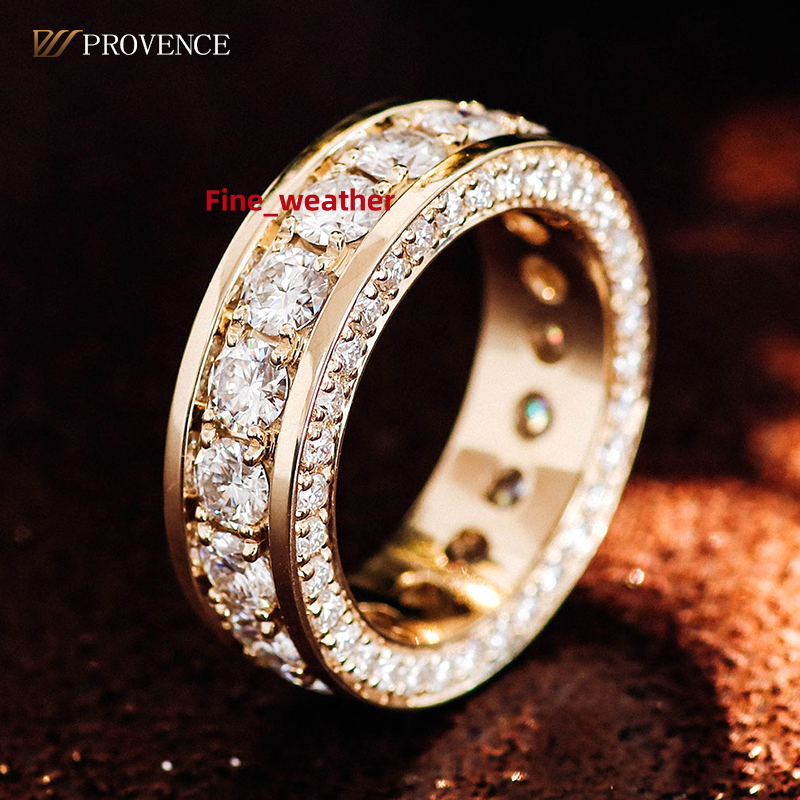 Custom Fine Jewelry Real 18K 14K 10K Solid Gold Ring Moissanite Rings Luxury Iced Out D VVS Diamond Wedding Ring for Mens Gift