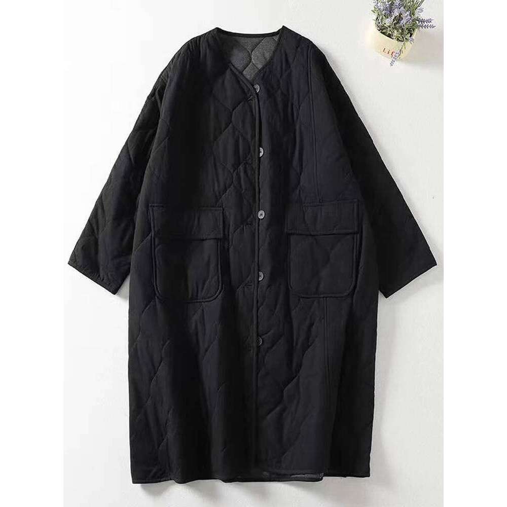 hoodie Oversized Women Parkas New Collarless Long Sleeve Single-breasted Ladies Winter Coat Casual Thick Warm Outerwear Overcoat jacket