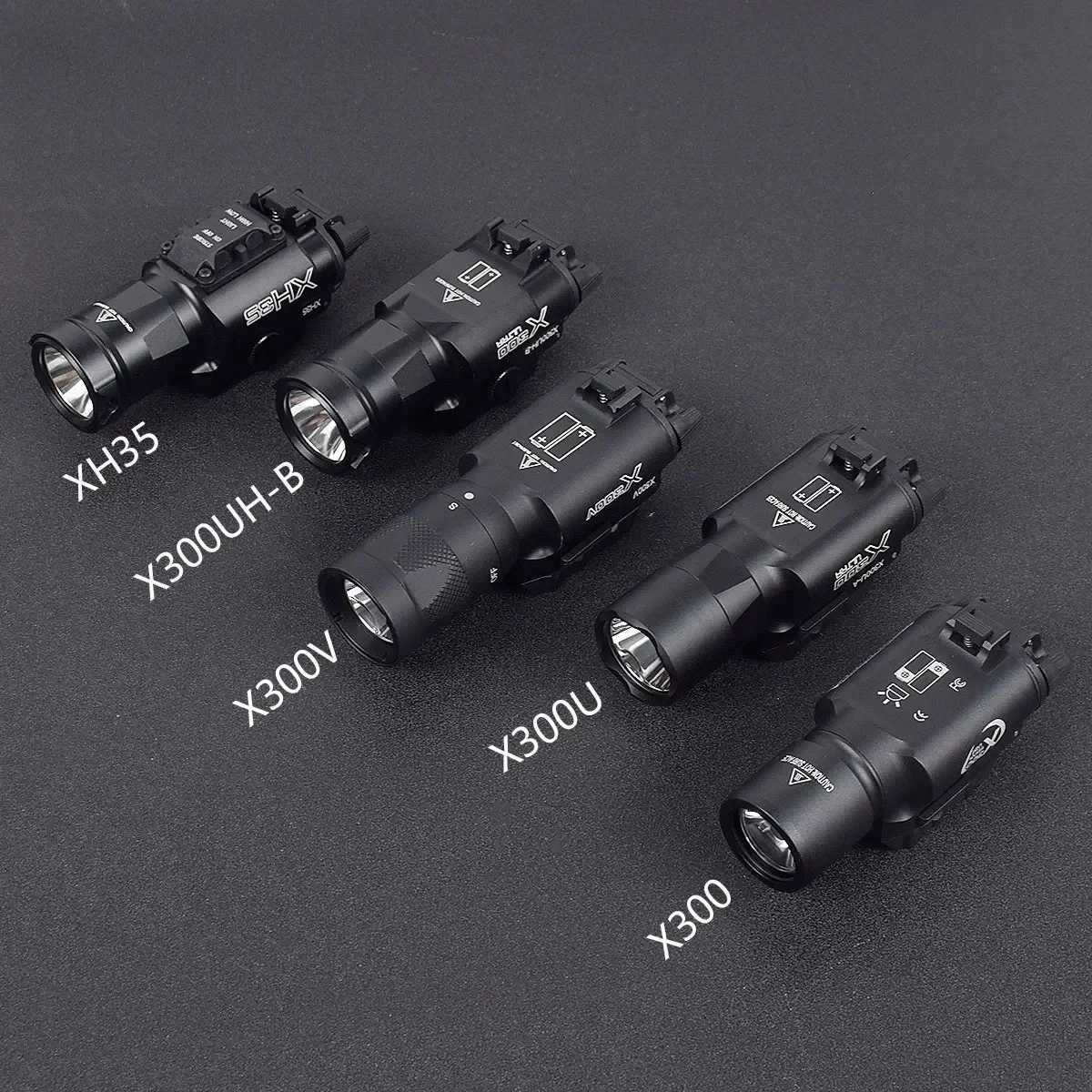 Tactical Surefire X300U X300 Ultra XH35 X300V Metal Pistol Scout Light Weapon Gun Light Strobe Flashlight Lantern for 20mm Rail W250722