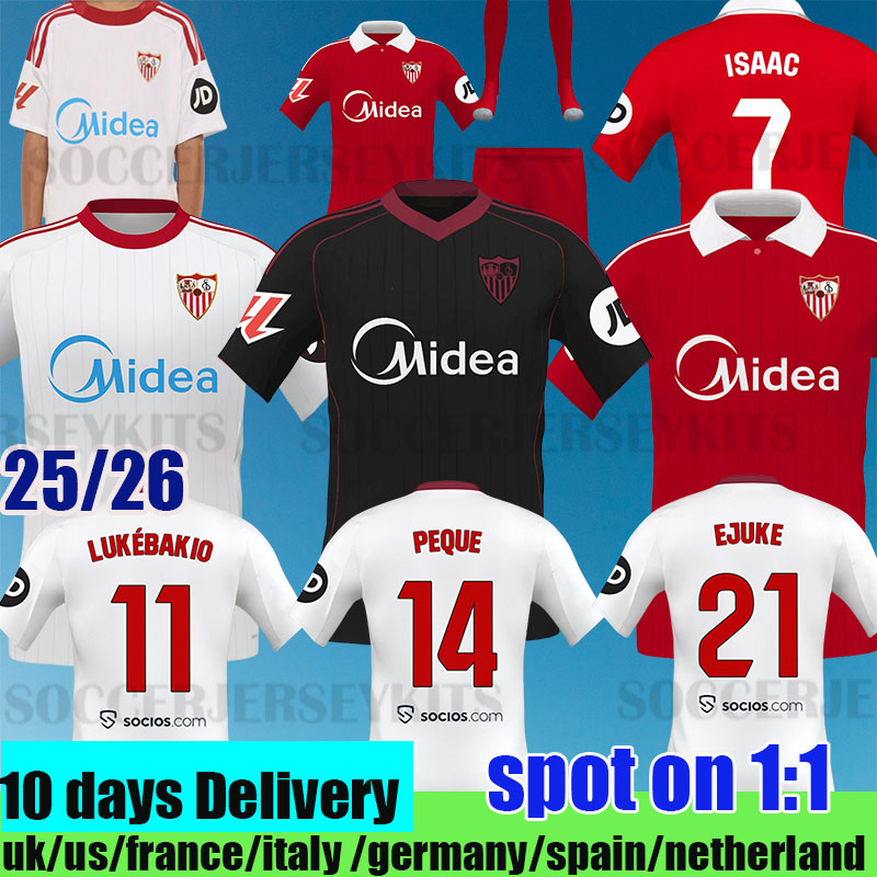 25 26 Sevilla soccer jersey SERGIO RAMOS SOW FC football shirts J. NAVAS 16 Men kits Kids Equipment camiseta sevilla fc football jersey 2025 2026 Seville Futbol