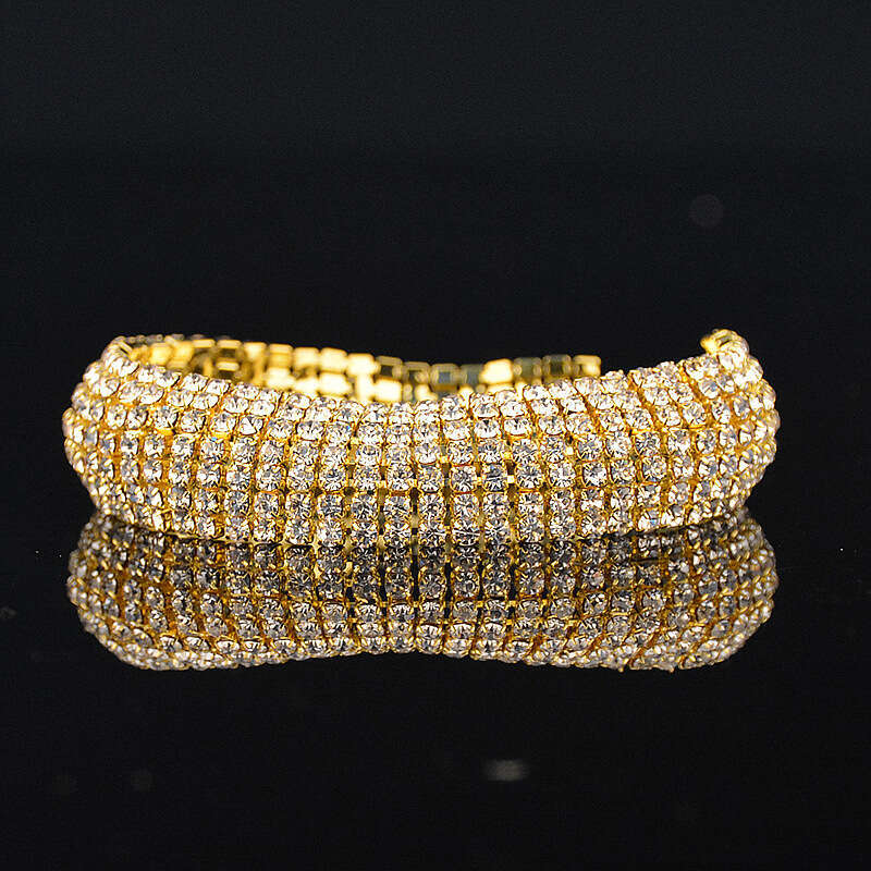 Dia-encrusted Copper Gold-plated Hand Jewelry Light Temperament Bracelet