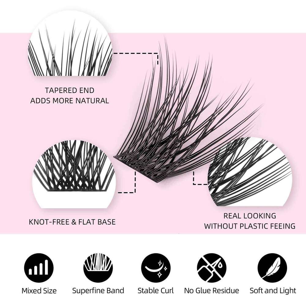 YUANZHIJIE Segmented False Extension C/D Curl DIY Natural Individual Lashes Makeup Tools Soft 0.07mm 8-16mm&Mix Eyelash X250723