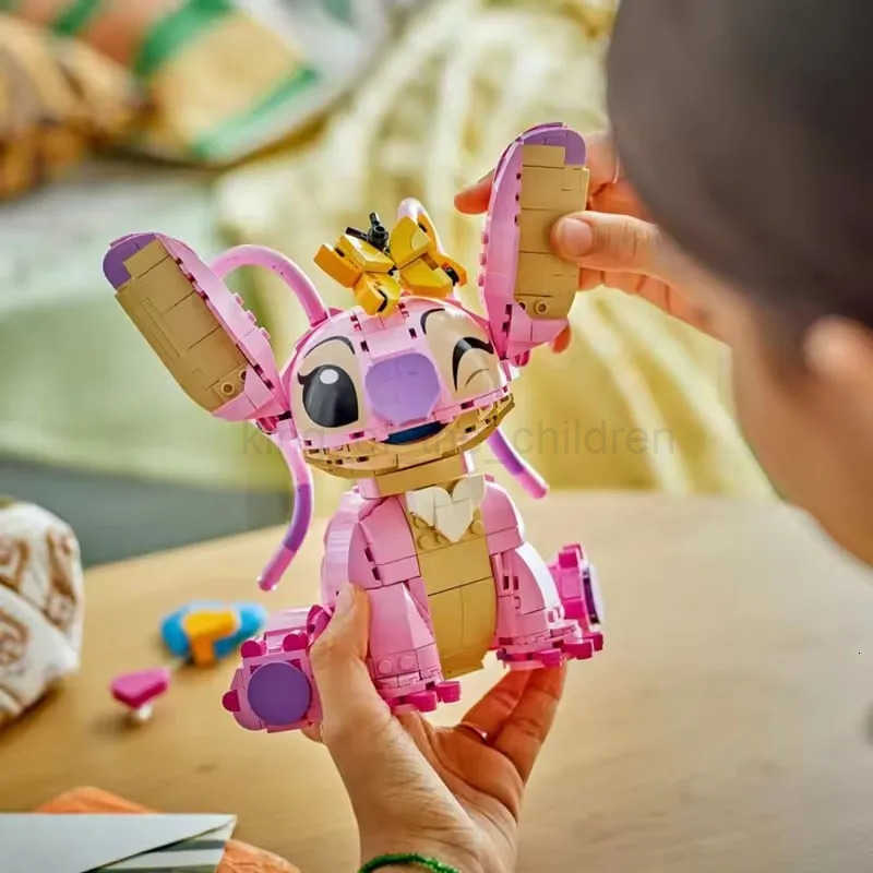 Disney New Stitch Angel CP Building Blocks 2025 - Large Piece Cartoon Toys with Moving Ears Kids Assembly Gift for Boys Girls Birthday W250723