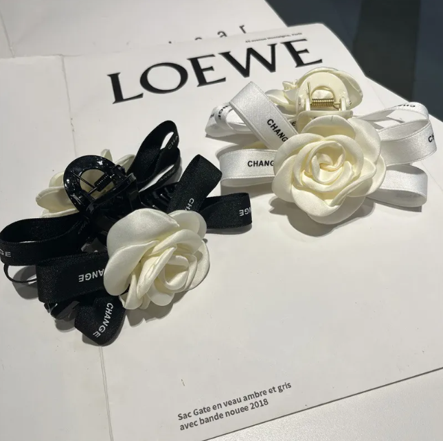 Luxury Designer Elegant Camellia Flower Hair Claw Clip - for woman Large French Style Hairpin For Womens Hairstyles Free Ship