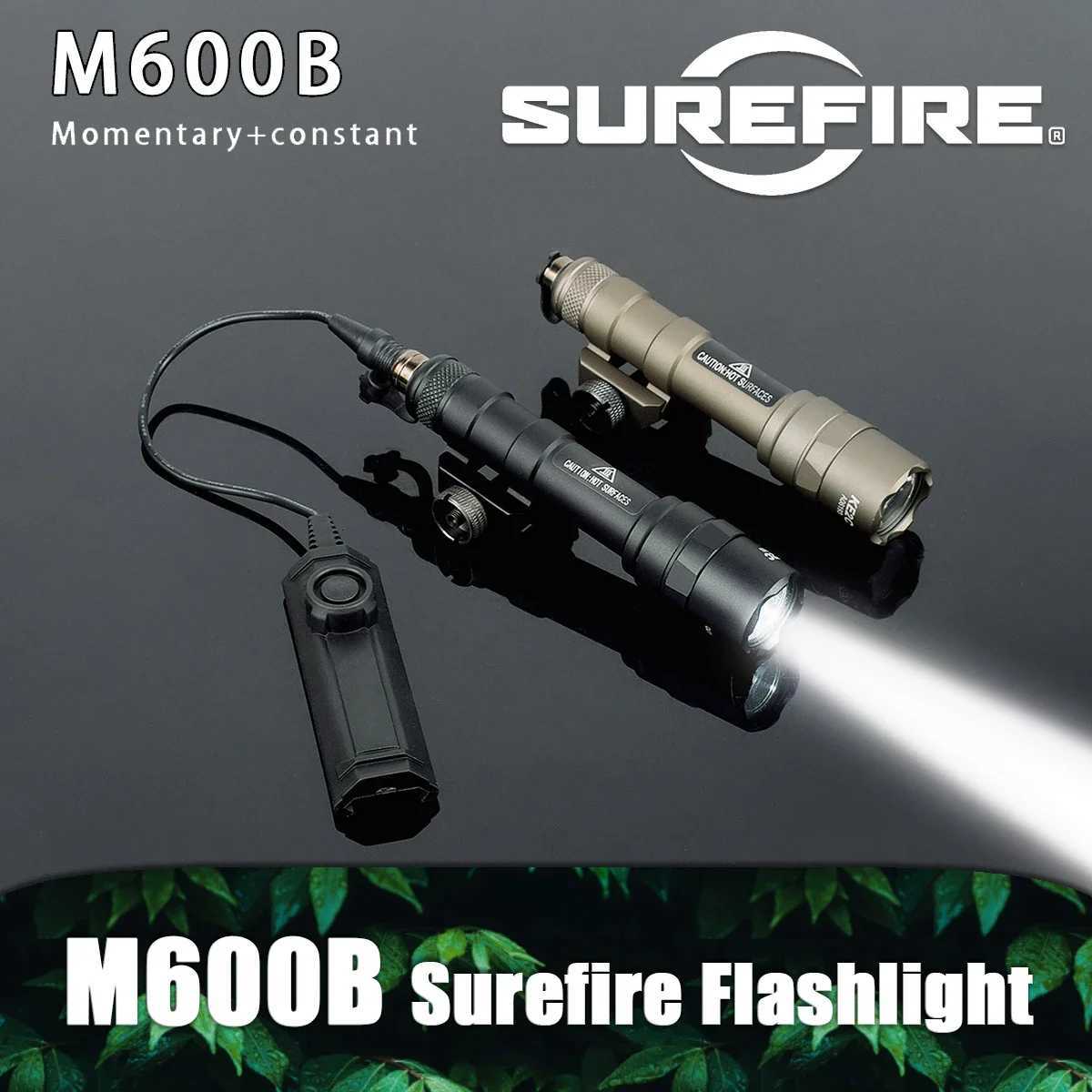 Tactical Surefire M300 M600 M600C M600B Powerful Flashlight Dual Switch Fit 20mm Rail Rifle M300C M300B Weapon Gun LED Light W250722