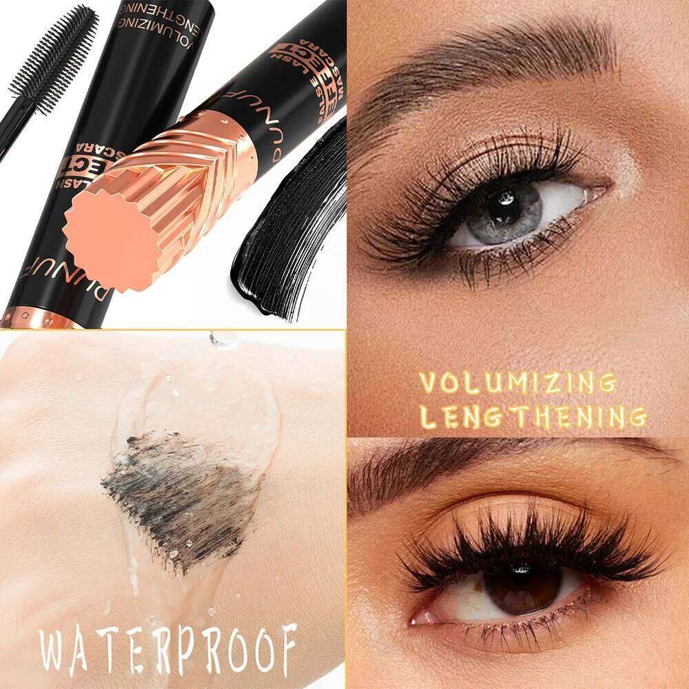 Natural Volumizing Lengthening Curling 24H Waterproof Long Lasting No Clumping Fast Dry Black Silk Fiber Mascara Cream X250722