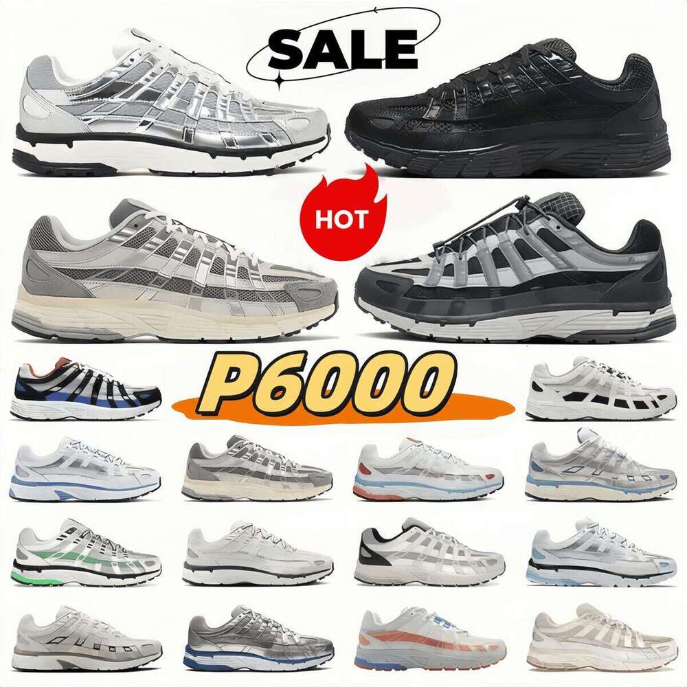P6000 designer P 6000 Triple Black White Khaki Wolf Metallic Racer Blue Womens Outdoor Sports Trainers Casual mens shoes sneakers size 36-47