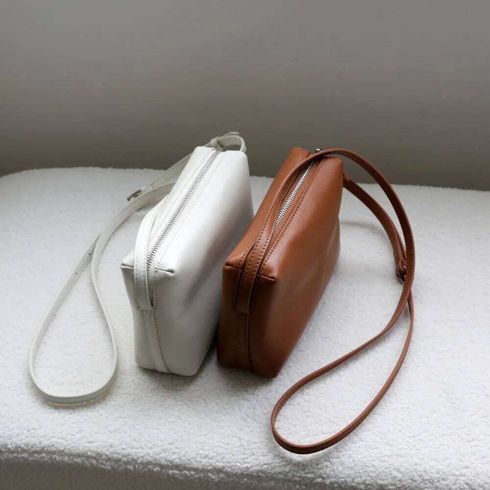 Sheepskin Small Square 2025 New Niche Vintage Genuine Leather Mobile Phone Simple Women Mini One-Shoulder Crossbody Bag