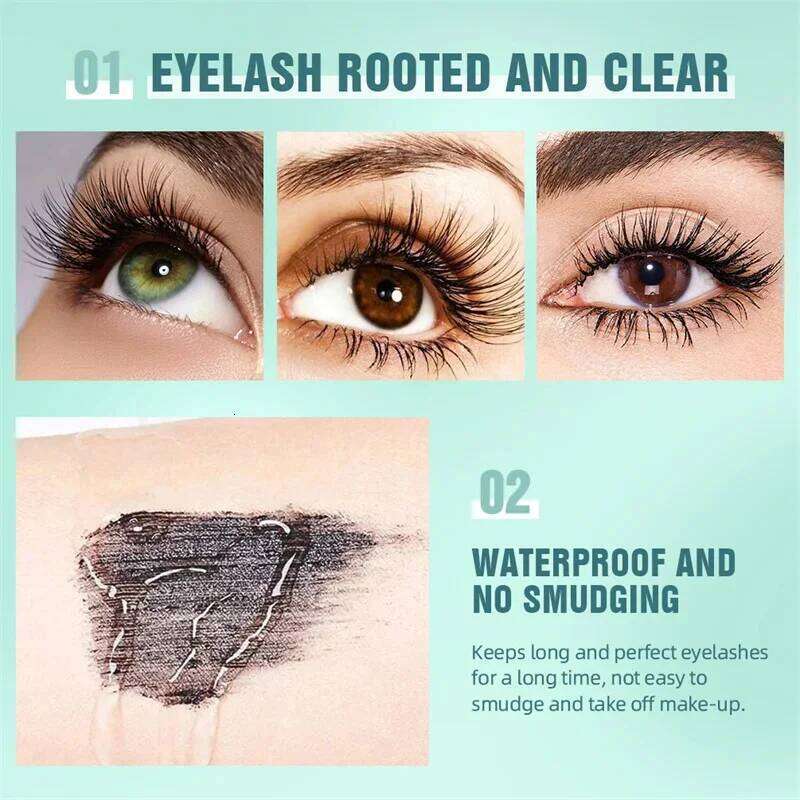 5D Waterproof Lengthening Eyelashes Long Lasting Sweatproof Mascara Black Silk Fibre Make Up Beauty Korean Cosmetics New X250723