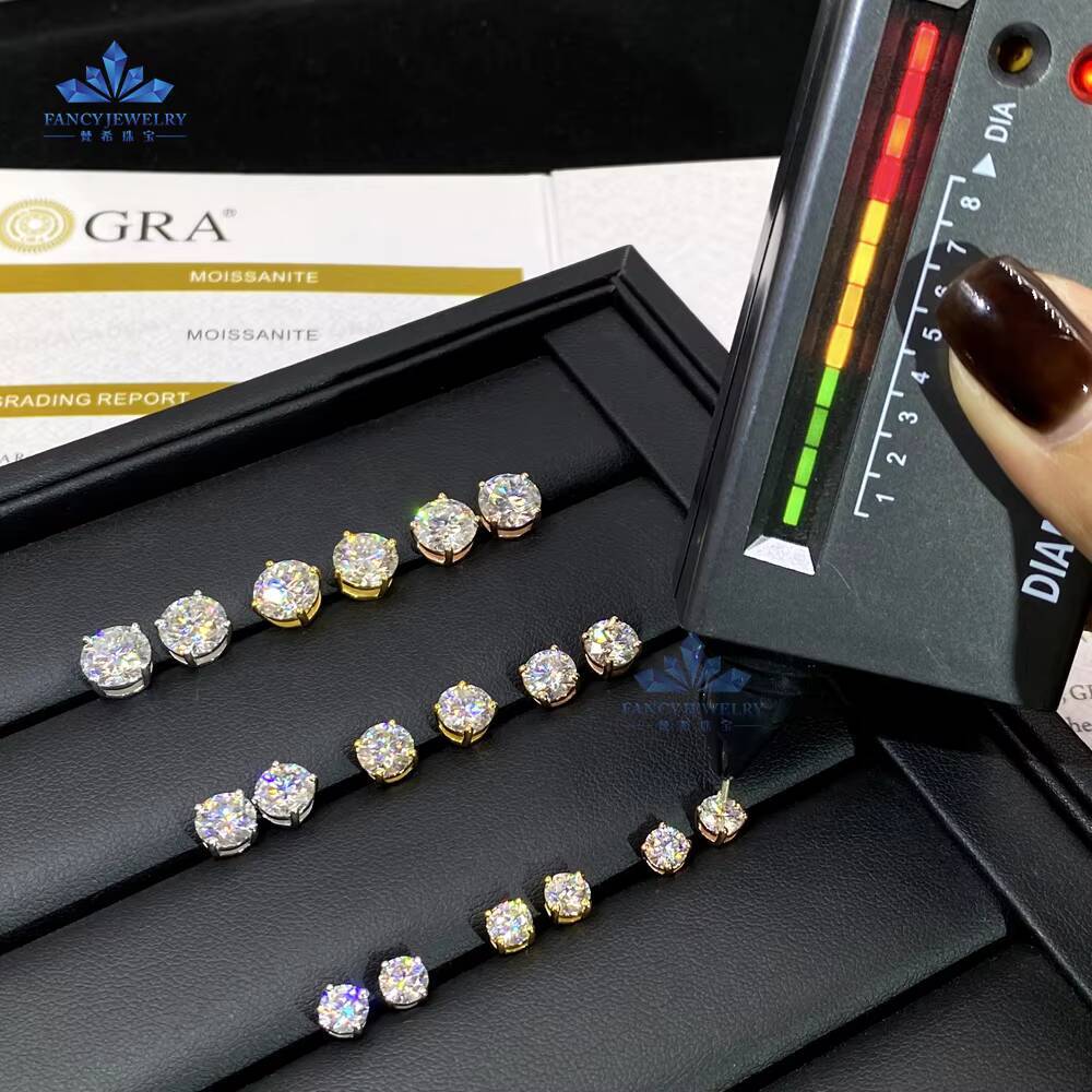 Hip-hop Moissanite Stud Earrings 3-11mm VVS Diamond Earrings Screw Back With GRA Unisex 925 Sterling Silver Men Women Jewelry