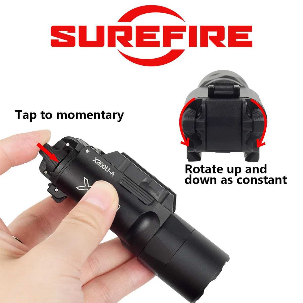 Surefire Tactical X300U X300 Ultra XH35 X300V Metal Pistol Scout Light Airsoft Weapon Gun Light Strobe Flashlight Lanterna Torch W250722