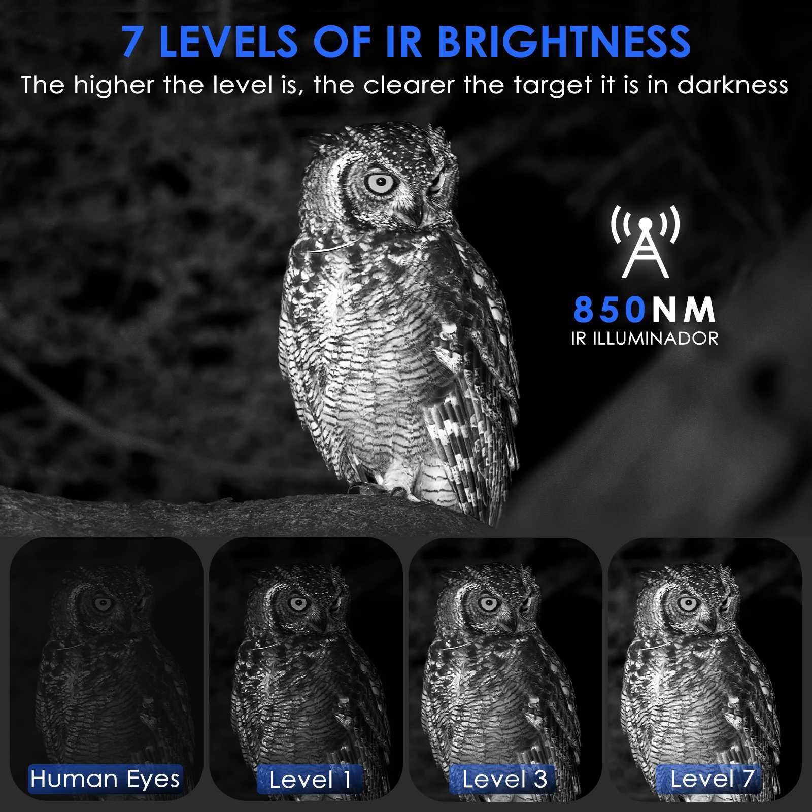 Night Vision Binoculars 4X Digital Zoom 7 Levels Infrared Goggles 2.3 Screen Telescope 300 Meters For Hunting Camping Boating S250722