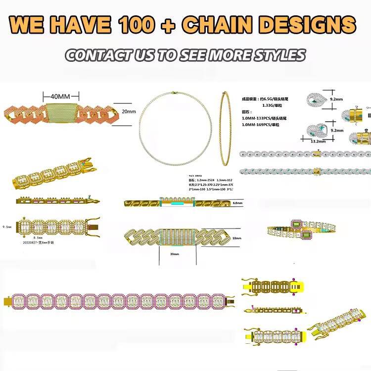 Iced Out Custom Cuban Link Chain Sterling Silver 925 Moissanite Diamond Cuban Chain Custom Moissanite Cuban Necklace Chain