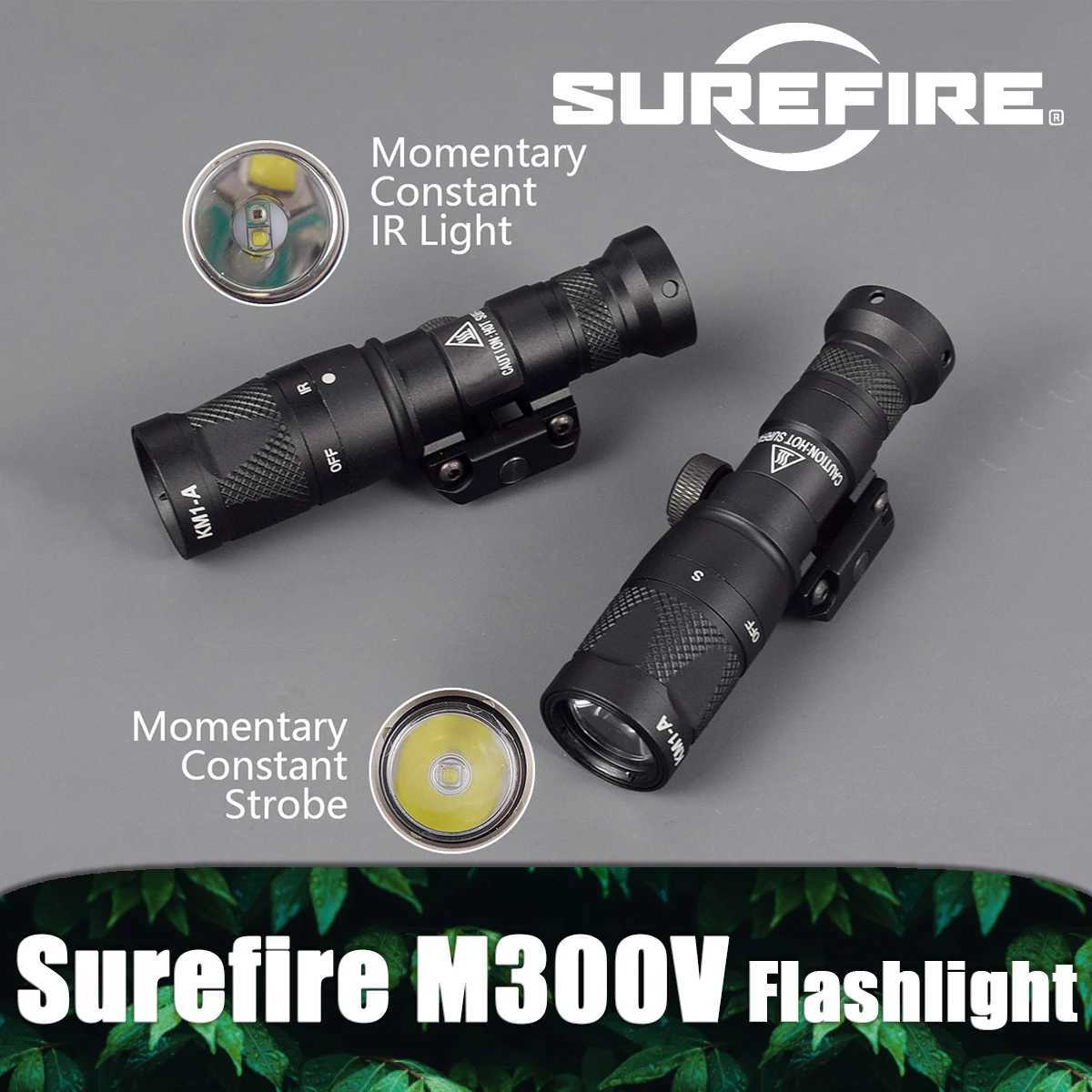 Airsoft Surefire M300B M300V Flashlight Upgraded Metal M300V-IR Weapon Gun Strobe LED Light Fits 20mm Rail Hunting Rifle Torch W250722
