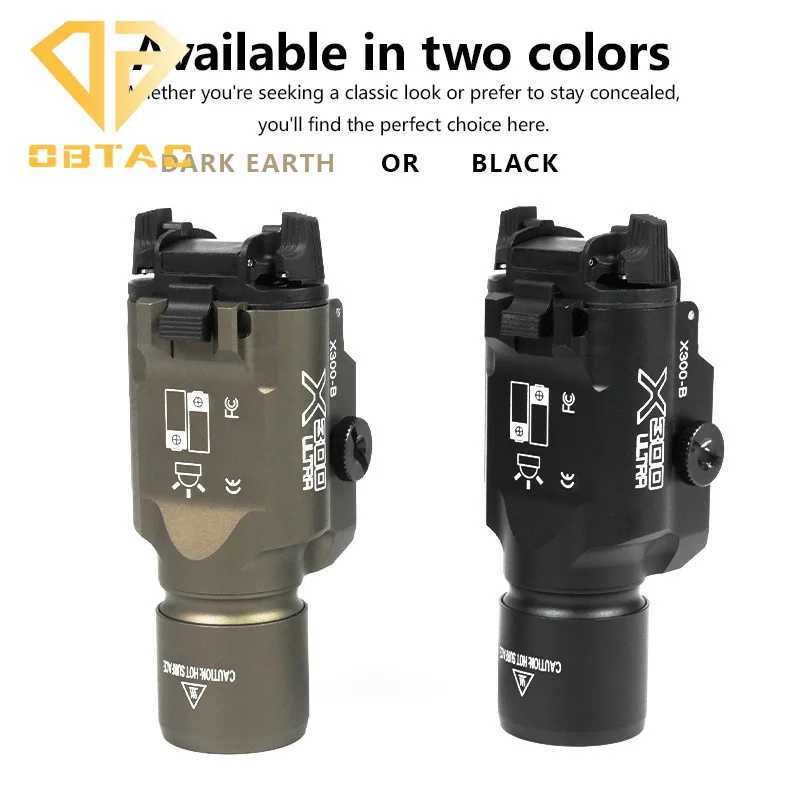 300 Tactical X300-B X300B Scout Light Airsoft Weapon Hang Light Strobe 1000LM LED Hunting Metal X300 Flashlight Fits 20mm Rail W250722