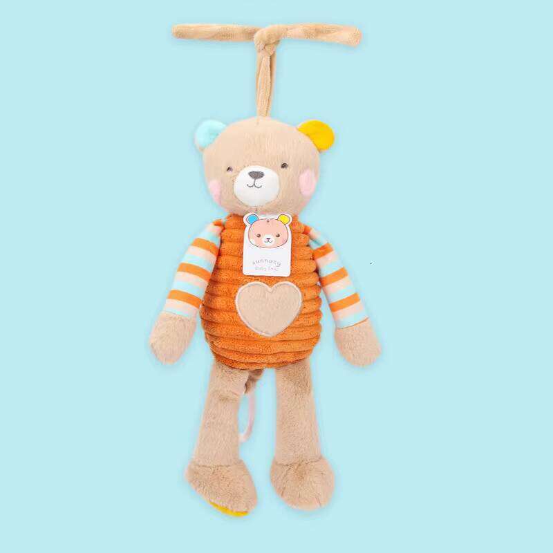 Adorable Plush Rabbit Baby Toy for Infants - Soft - Touch, Striped - Dressed Bunny with Decorative Bow