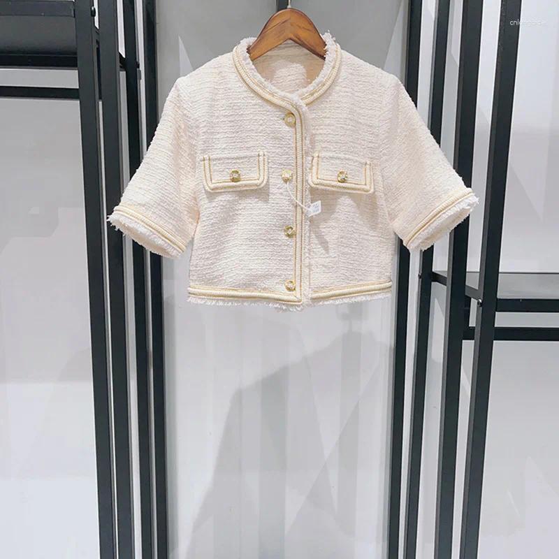 Women's Jackets Women 2025 Early Spring Casual Vertical Striped Suit Collar Short Jacket / Straight Trousers TUES