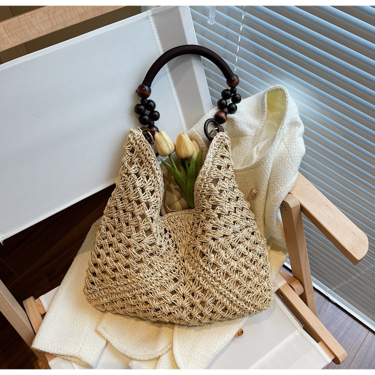 2025 New Arrival: Stylish Niche Woven Tote Bag for Women - Color-Block Design, Versatile Shoulder & Armpit Bag, Casual Everyday Handbag