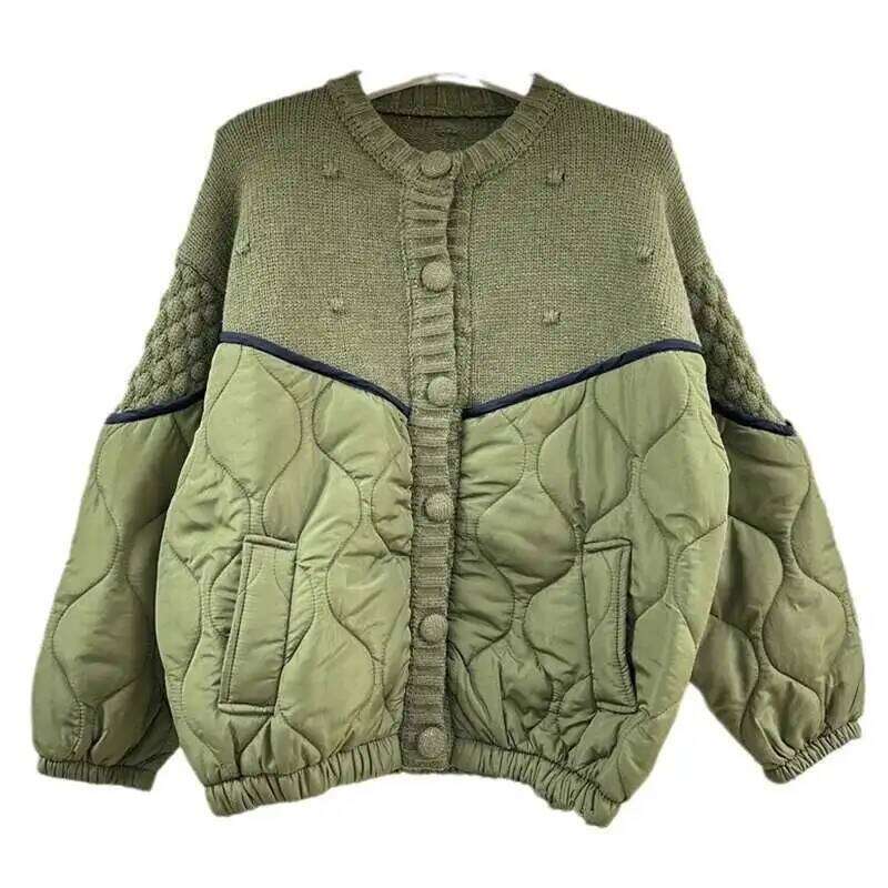 hoodie New Winter Women's Sweater Splicing Warm Coat Fashion Loose Casual Contrast Color Long Sleeve Jacket Female jacket