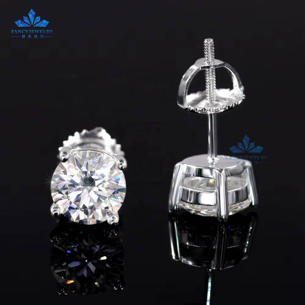 Hip-hop Moissanite Stud Earrings 3-11mm VVS Diamond Earrings Screw Back With GRA Unisex 925 Sterling Silver Men Women Jewelry